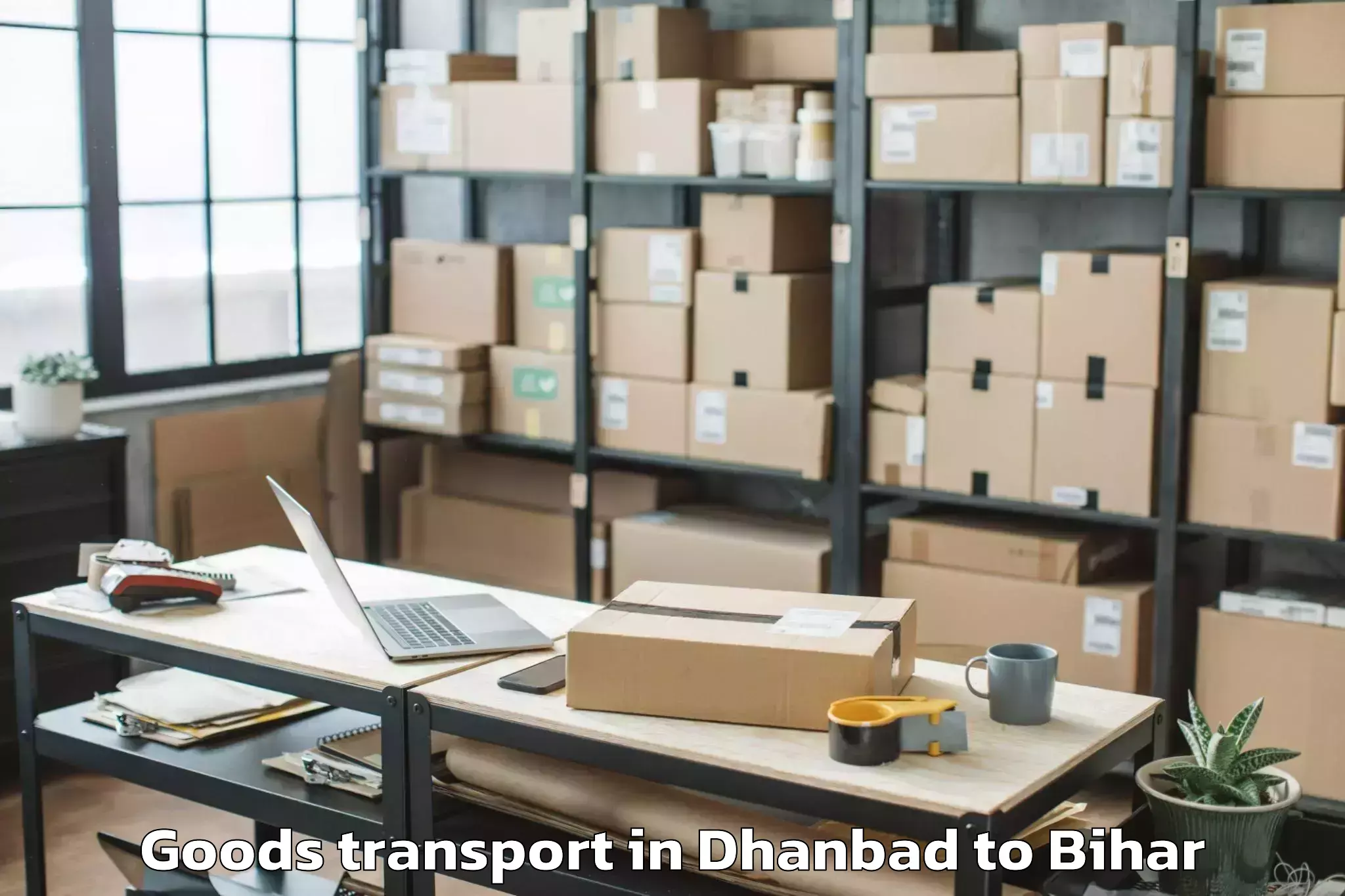 Easy Dhanbad to Areraj Goods Transport Booking